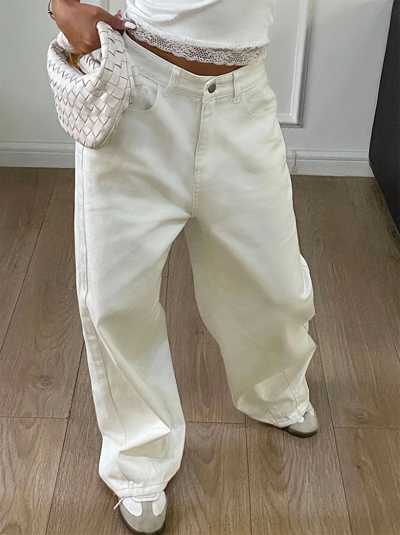 Falten Weite Damen jeans