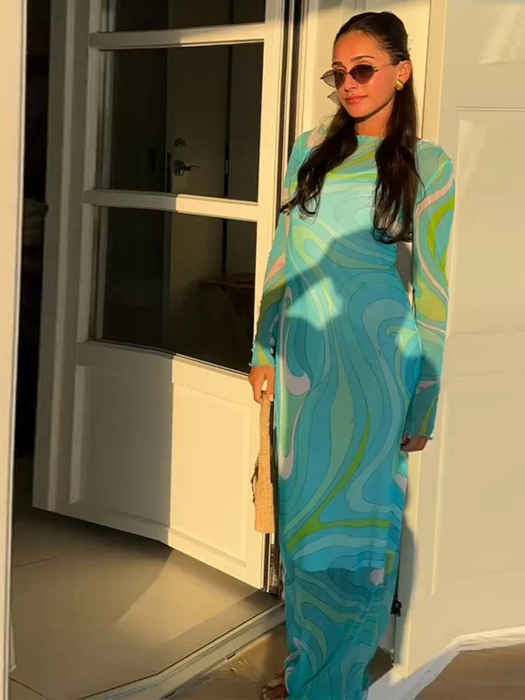Durchsichtiges Maxikleid Damen
