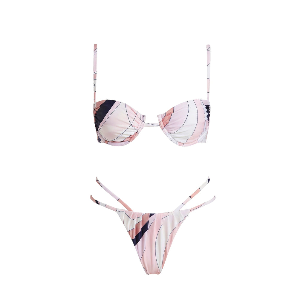 Gedruckter Halter Bikini Damen