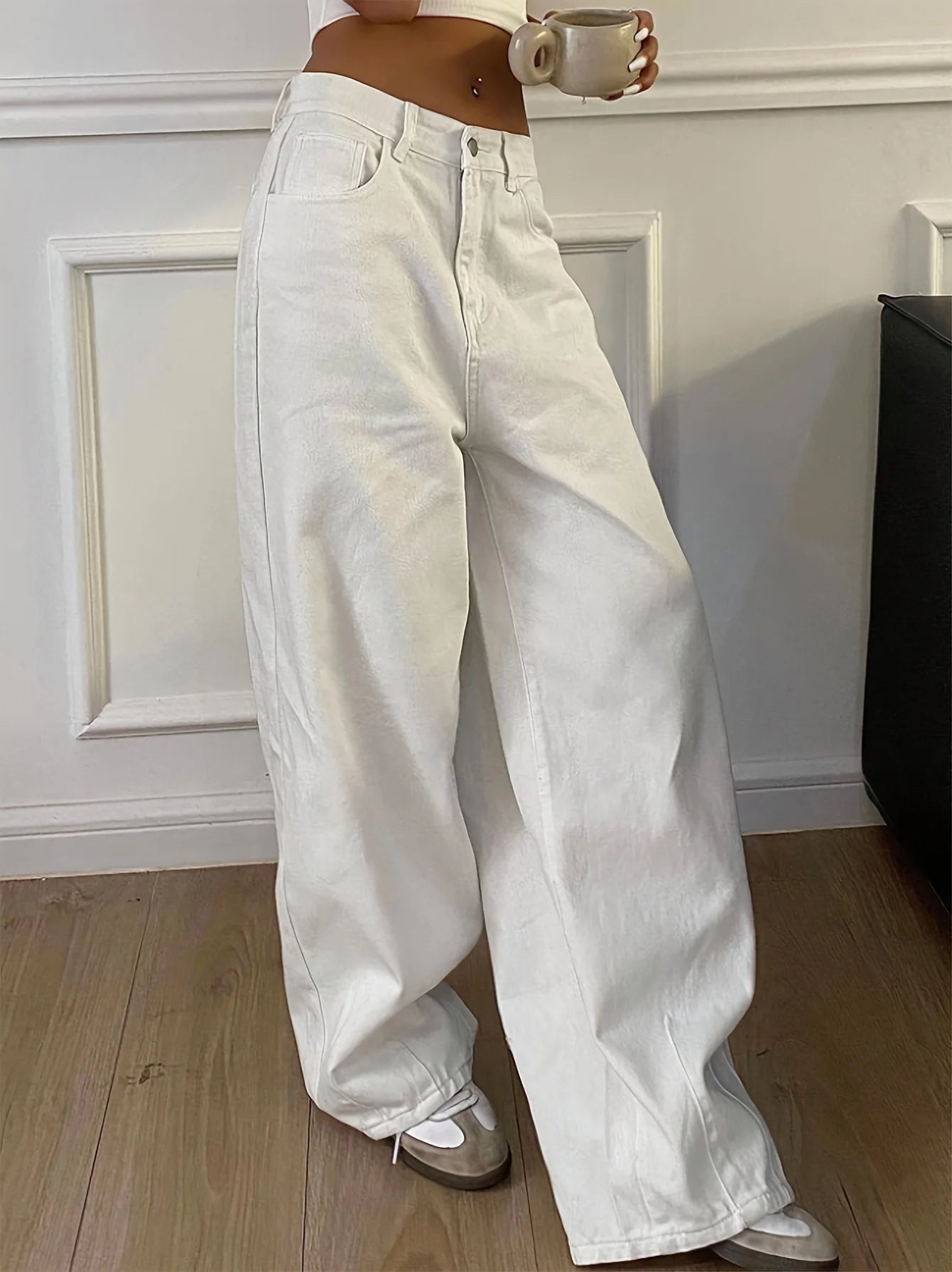 Falten Weite Damen jeans