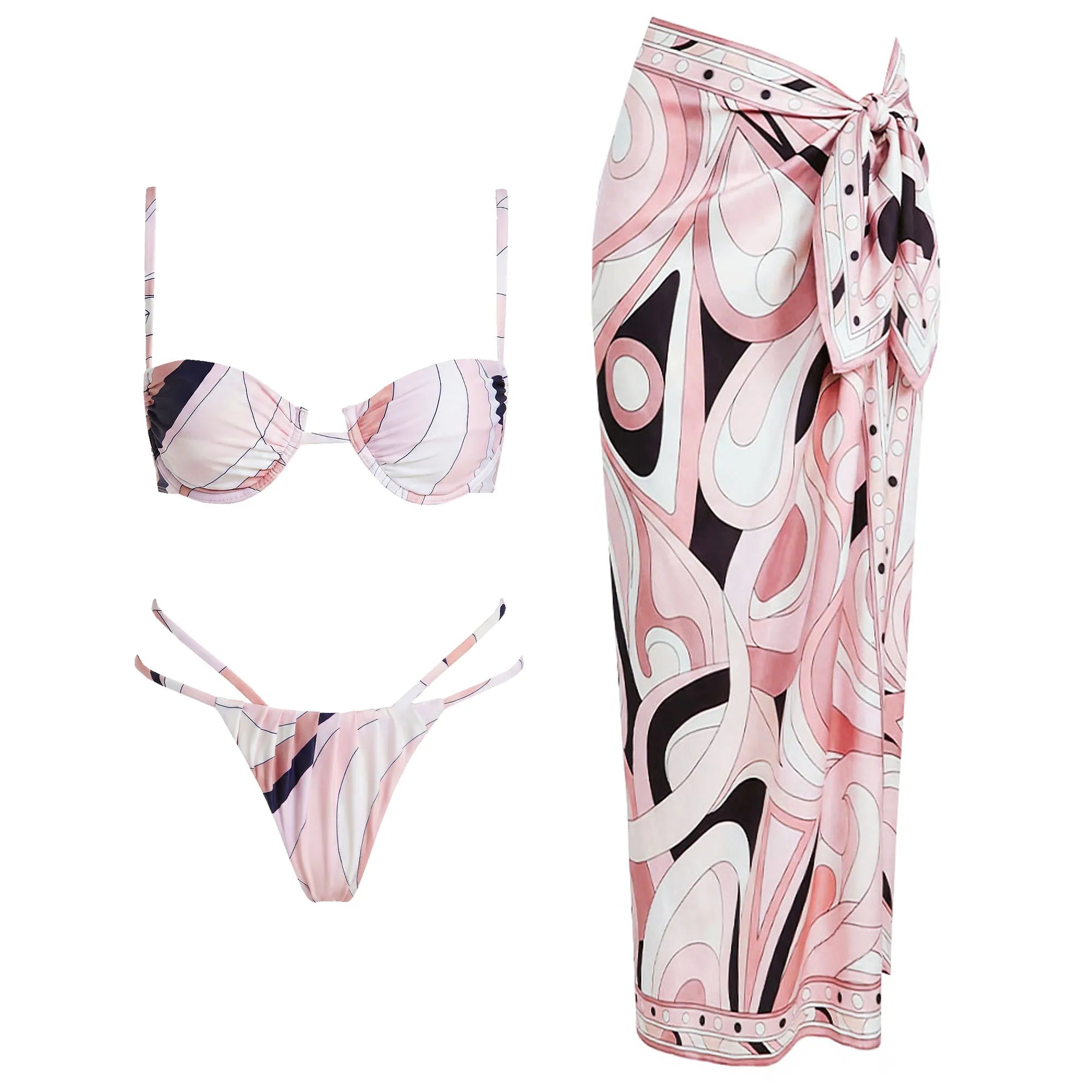 Gedruckter Halter Bikini Damen