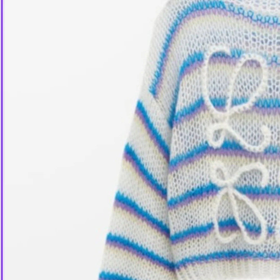 Damen-Strickpullover, gestreift